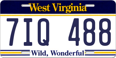 WV license plate 7IQ488