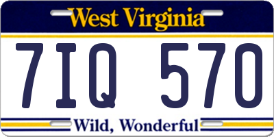 WV license plate 7IQ570