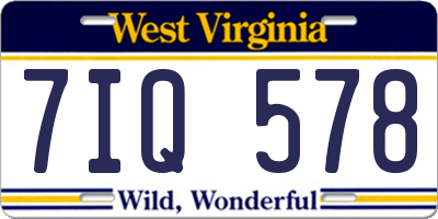 WV license plate 7IQ578