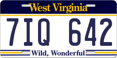 WV license plate 7IQ642