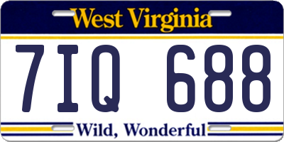 WV license plate 7IQ688