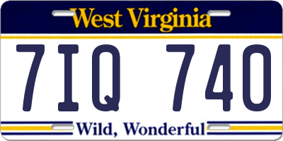 WV license plate 7IQ740