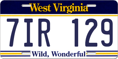 WV license plate 7IR129