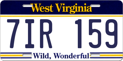 WV license plate 7IR159