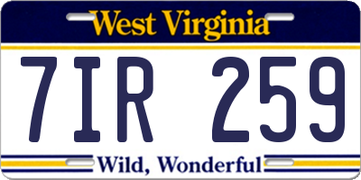 WV license plate 7IR259