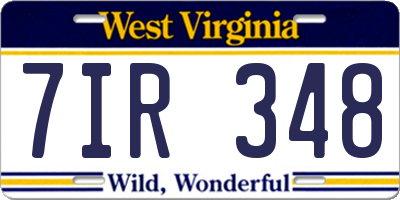 WV license plate 7IR348