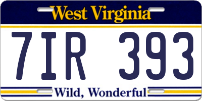 WV license plate 7IR393