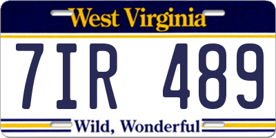 WV license plate 7IR489