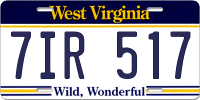 WV license plate 7IR517