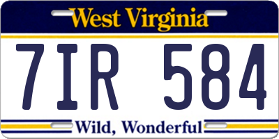WV license plate 7IR584