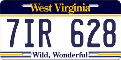 WV license plate 7IR628