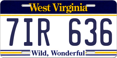WV license plate 7IR636