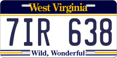 WV license plate 7IR638