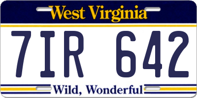 WV license plate 7IR642