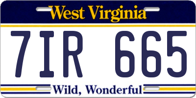 WV license plate 7IR665