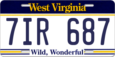 WV license plate 7IR687