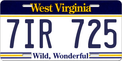 WV license plate 7IR725