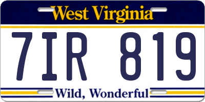 WV license plate 7IR819