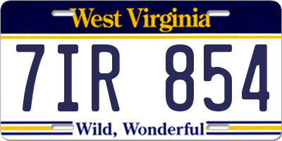 WV license plate 7IR854