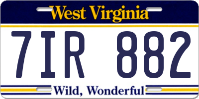 WV license plate 7IR882