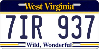 WV license plate 7IR937
