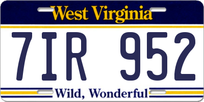WV license plate 7IR952