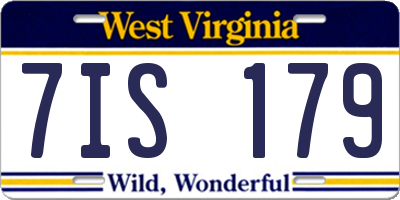 WV license plate 7IS179