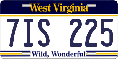 WV license plate 7IS225