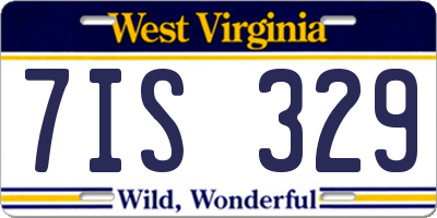 WV license plate 7IS329