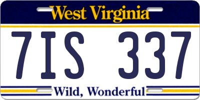 WV license plate 7IS337
