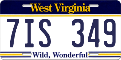 WV license plate 7IS349