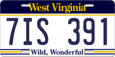 WV license plate 7IS391