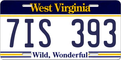 WV license plate 7IS393