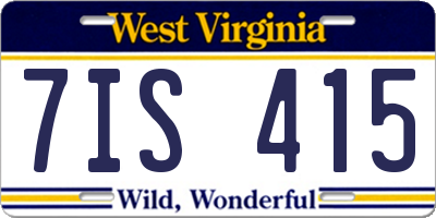 WV license plate 7IS415