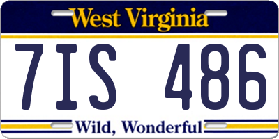 WV license plate 7IS486