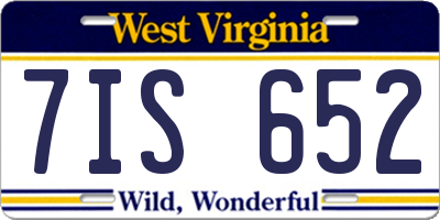 WV license plate 7IS652