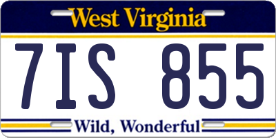 WV license plate 7IS855