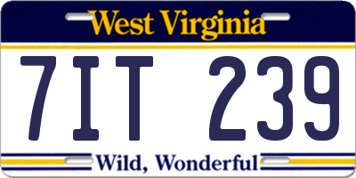 WV license plate 7IT239