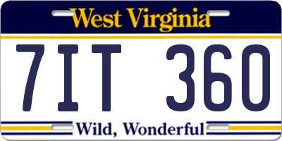 WV license plate 7IT360