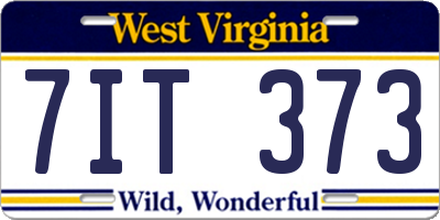 WV license plate 7IT373