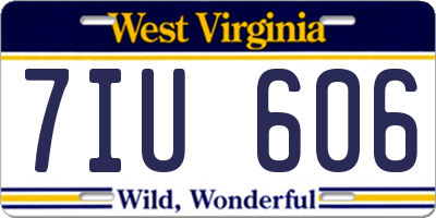 WV license plate 7IU606