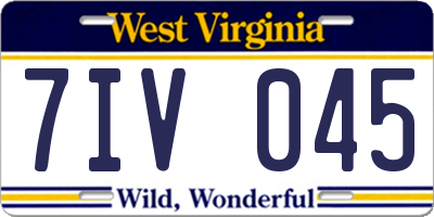 WV license plate 7IV045