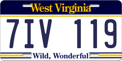WV license plate 7IV119