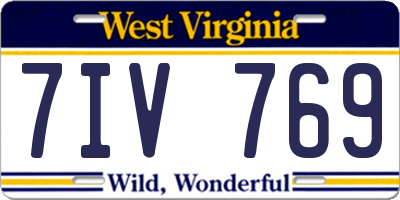 WV license plate 7IV769