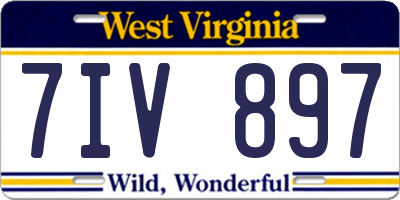 WV license plate 7IV897