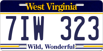 WV license plate 7IW323