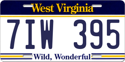 WV license plate 7IW395