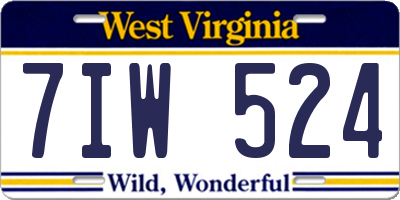 WV license plate 7IW524