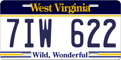 WV license plate 7IW622