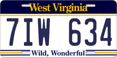WV license plate 7IW634